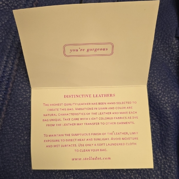 Blue Leather Tote Bag - Picture 2 of 4